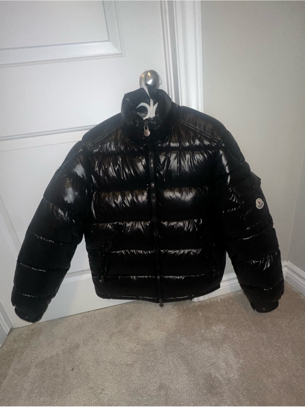 Moncler Black Shiny Puffer Jacket